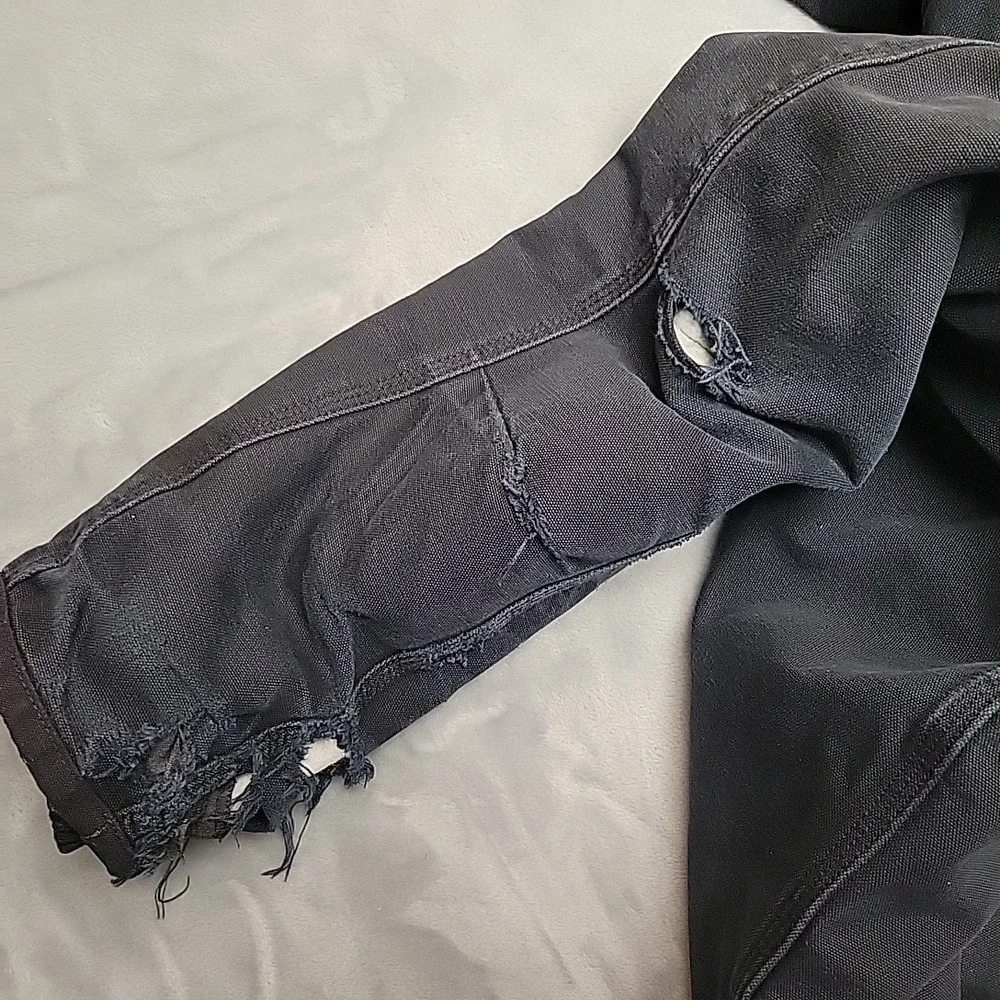 Carhartt  Active Jacket Men XL Black Canvas Insulated Workwear Distressed 104050